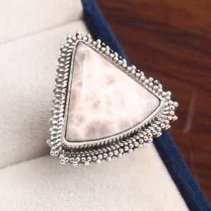 Natrolite (Pink Larimar) Size US 7 925 Sterling Silver Ring (RS17-161)