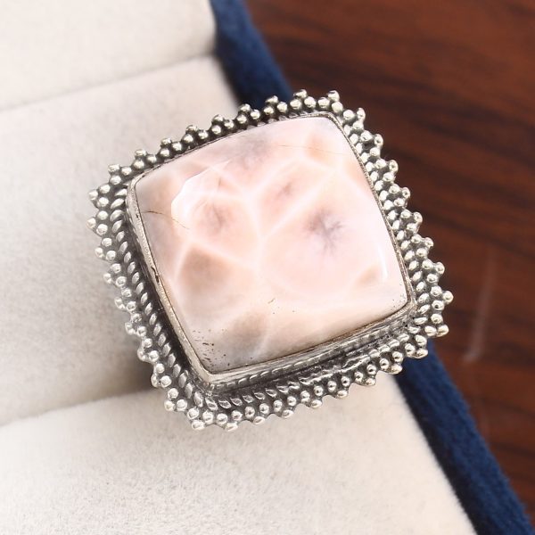 Natrolite (Pink Larimar) Size US 7 925 Sterling Silver Ring (RS17-162)
