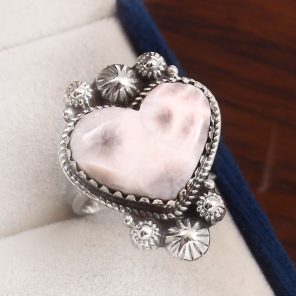 Natrolite (Pink Larimar) Size US 7 925 Sterling Silver Ring (RS17-138)
