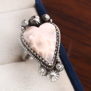 Natrolite (Pink Larimar) Size US 6 925 Sterling Silver Ring (RS17-134)