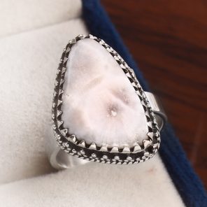 Natrolite (Pink Larimar) Size US 7 925 Sterling Silver Ring (RS17-165)