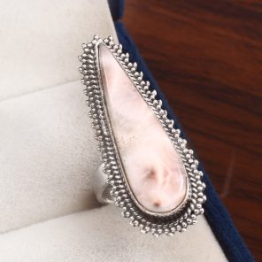Natrolite (Pink Larimar) Size US 6 925 Sterling Silver Ring (RS17-160)
