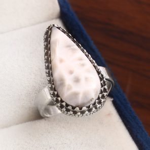 Natrolite (Pink Larimar) Size US 7 925 Sterling Silver Ring (RS17-166)