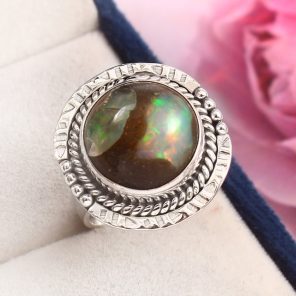 Cantera Opal Size US 8 925 Sterling Silver Ring (RS108-154)