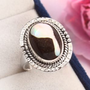 Cantera Opal Size US 10 925 Sterling Silver Ring (RS108-157)