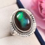 Cantera Opal Size US 10 925 Sterling Silver Ring (RS108-158)