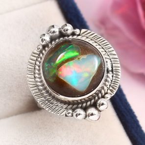 Cantera Opal Size US 9 925 Sterling Silver Ring (RS108-162)