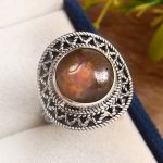 Cantera Opal Size US 9 925 Sterling Silver Ring (RS108-176)