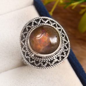 Cantera Opal Size US 9 925 Sterling Silver Ring (RS108-176)