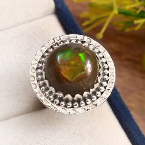 Cantera Opal Size US 9 925 Sterling Silver Ring (RS108-181)