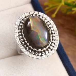 Cantera Opal Size US 9 925 Sterling Silver Ring (RS108-182)
