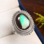 Cantera Opal Size US 10 925 Sterling Silver Ring (RS108-198)