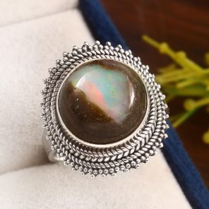 Cantera Opal Size US 9 925 Sterling Silver Ring (RS108-196)