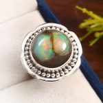 Galaxy Opal Size US 7 925 Sterling Silver Ring (RS108-203)