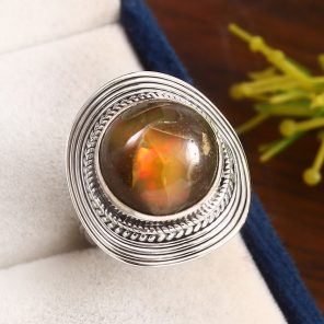 Galaxy Opal Size US 7 925 Sterling Silver Ring (RS108-213)