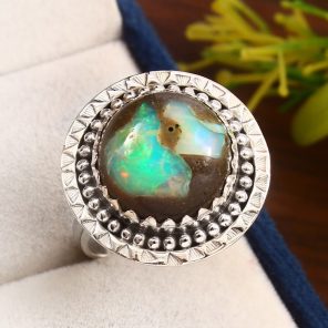 Galaxy Opal Size US 10 925 Sterling Silver Ring (RS108-219)