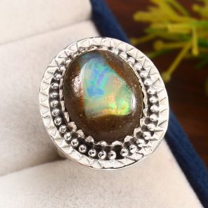 Galaxy Opal Size US 8 925 Sterling Silver Ring (RS108-226)