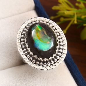 Galaxy Opal Size US 7 925 Sterling Silver Ring (RS108-224)