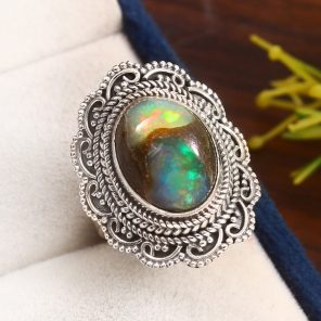 Galaxy Opal Size US 7 925 Sterling Silver Ring (RS108-243)