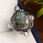 Kingman Turquoise Southwest Style Size US 7 925 Sterling Silver Ring (RS105-495)