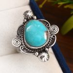 Kingman Turquoise Southwest Style Size US 8 925 Sterling Silver Ring (RS105-500)