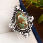 Kingman Turquoise Southwest Style Size US 8 925 Sterling Silver Ring (RS105-502)