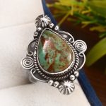 Kingman Turquoise Southwest Style Size US 10 925 Sterling Silver Ring (RS105-511)