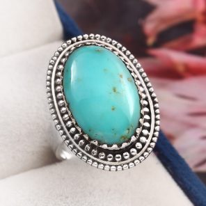 Kingman Turquoise Size US 8 925 Sterling Silver Ring (RS110-262)