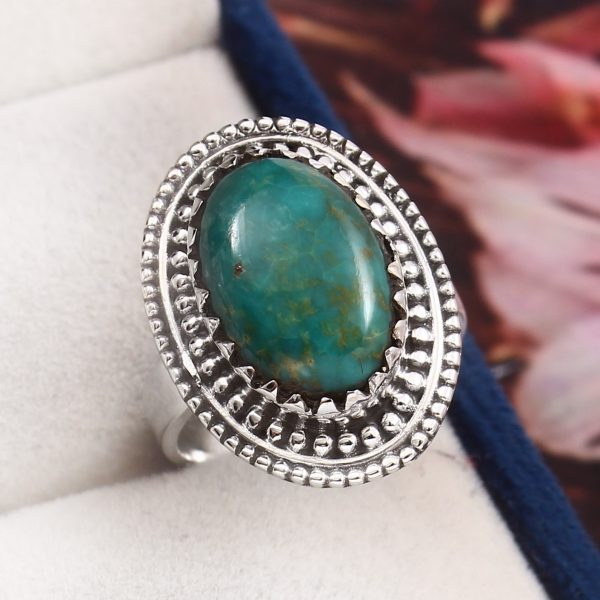 Kingman Turquoise Size US 7 925 Sterling Silver Ring (RS110-260)
