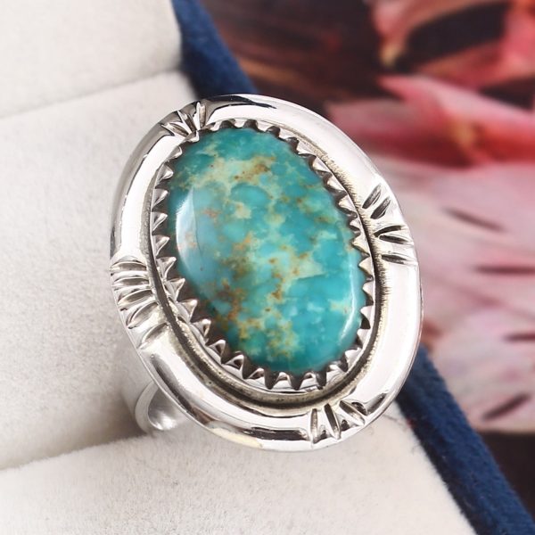 Kingman Turquoise Size US 9 925 Sterling Silver Ring (RS110-239)
