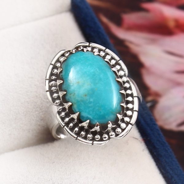 Kingman Turquoise Size US 6 925 Sterling Silver Ring (RS110-212)