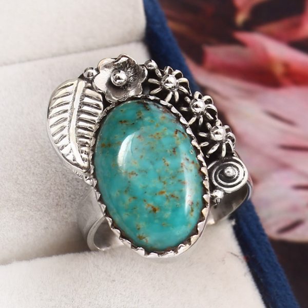 Kingman Turquoise Size US 10 925 Sterling Silver Ring (RS110-246)