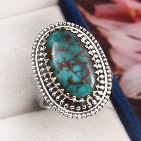 Kingman Turquoise Size US 7 925 Sterling Silver Ring (RS110-261)