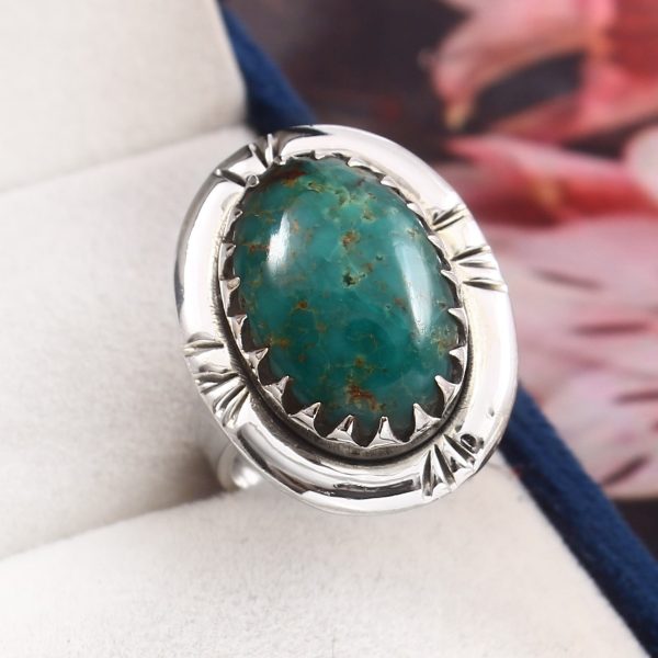 Kingman Turquoise Size US 7 925 Sterling Silver Ring (RS110-218)