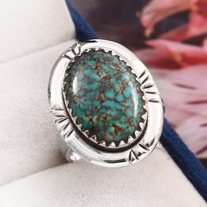 Kingman Turquoise Size US 9 925 Sterling Silver Ring (RS110-240)