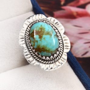 Kingman Turquoise Size US 8 925 Sterling Silver Ring (RS110-231)