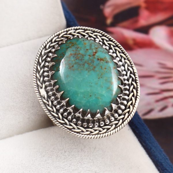 Kingman Turquoise Size US 9 925 Sterling Silver Ring (RS110-275)