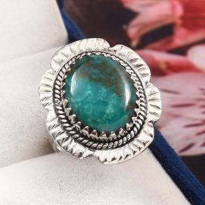 Kingman Turquoise Size US 8 925 Sterling Silver Ring (RS110-232)
