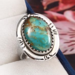 Kingman Turquoise Size US 11 925 Sterling Silver Ring (RS110-256)