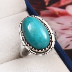 Kingman Turquoise Size US 10 925 Sterling Silver Ring (RS110-249)