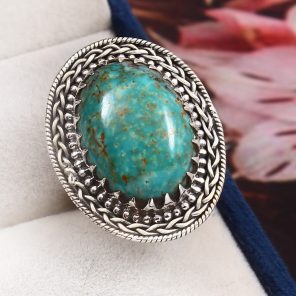 Kingman Turquoise Size US 6 925 Sterling Silver Ring (RS110-268)