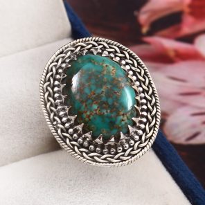 Kingman Turquoise Size US 8 925 Sterling Silver Ring (RS110-272)