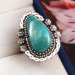 Kingman Turquoise Southwest Style Size US 6 925 Sterling Silver Ring (RS105-515)