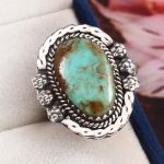 Kingman Turquoise Southwest Style Size US 7 925 Sterling Silver Ring (RS105-523)