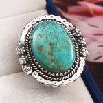 Kingman Turquoise Southwest Style Size US 6 925 Sterling Silver Ring (RS105-518)