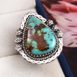 Kingman Turquoise Southwest Style Size US 7 925 Sterling Silver Ring (RS105-524)