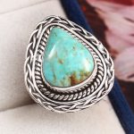 Kingman Turquoise Size US 8 925 Sterling Silver Ring (RS105-595)