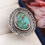 Kingman Turquoise Size US 7 925 Sterling Silver Ring (RS105-591)