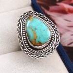 Kingman Turquoise Size US 8 925 Sterling Silver Ring (RS105-600)