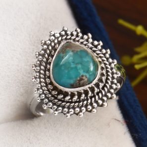 Kingman Turquoise Size US 6 925 Sterling Silver Ring (RS105-620)